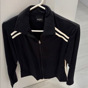 PEZZI Black Track Jacket with White Stripes